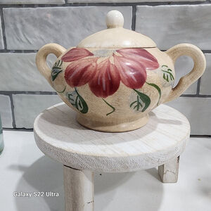 Blue Ridge Hand Painted Underglaze Crab Apples Sugar Bowl. Very Old